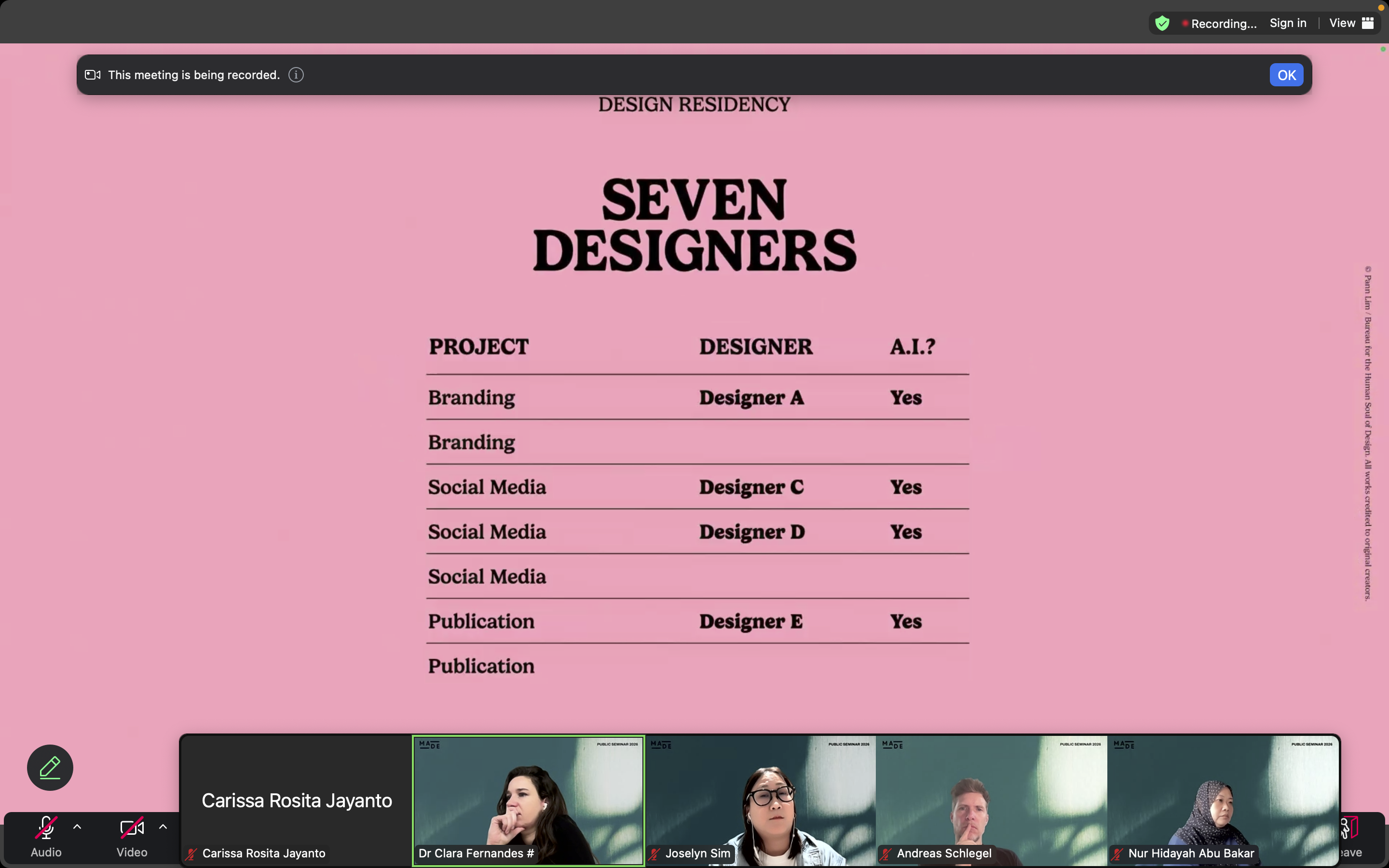 MA Talk research presentation